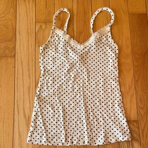 Old Navy Cream Cami Tank with Black Polka Dots